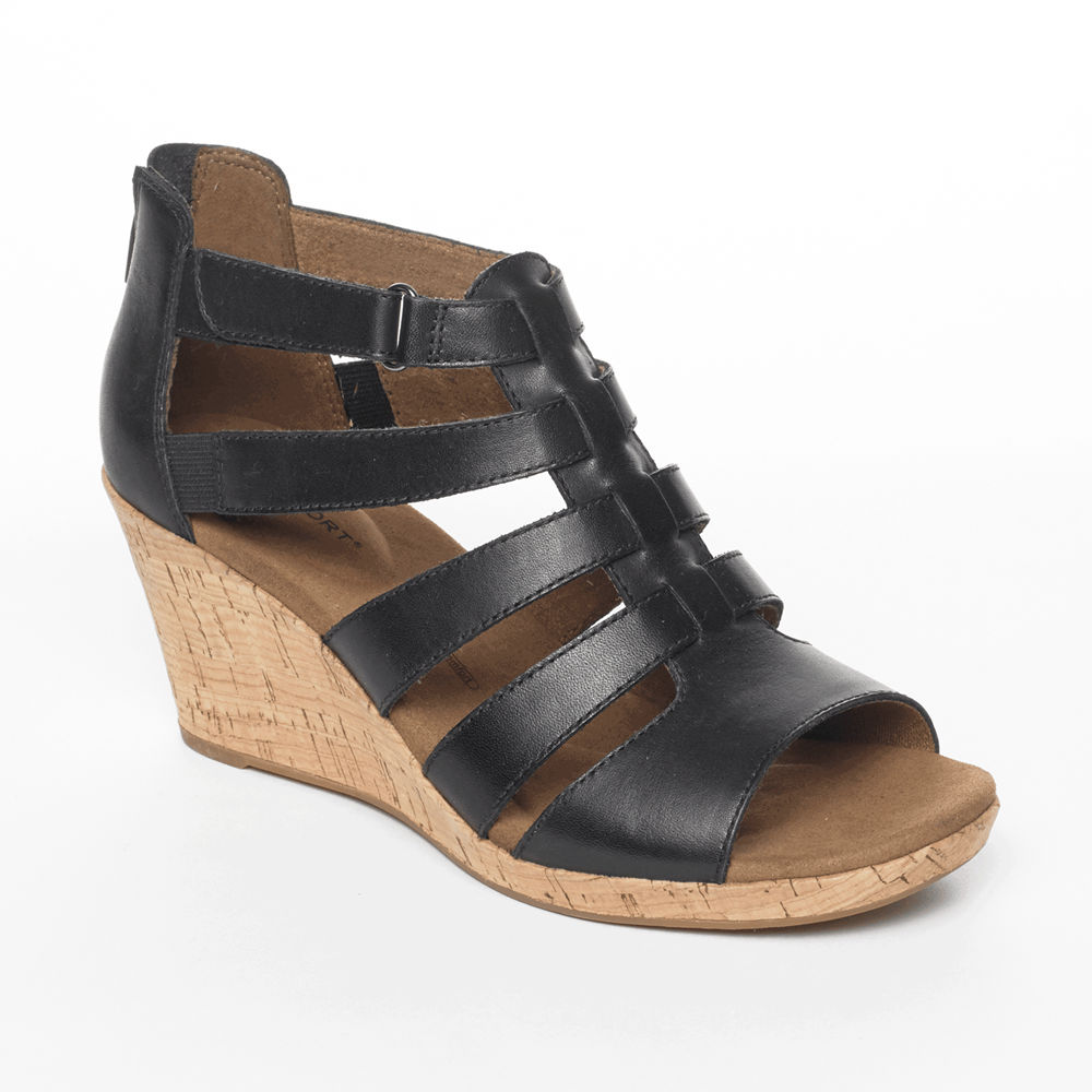 Rockport Singapore Womens Sandals - Briah Gladiator Black - UE7893410